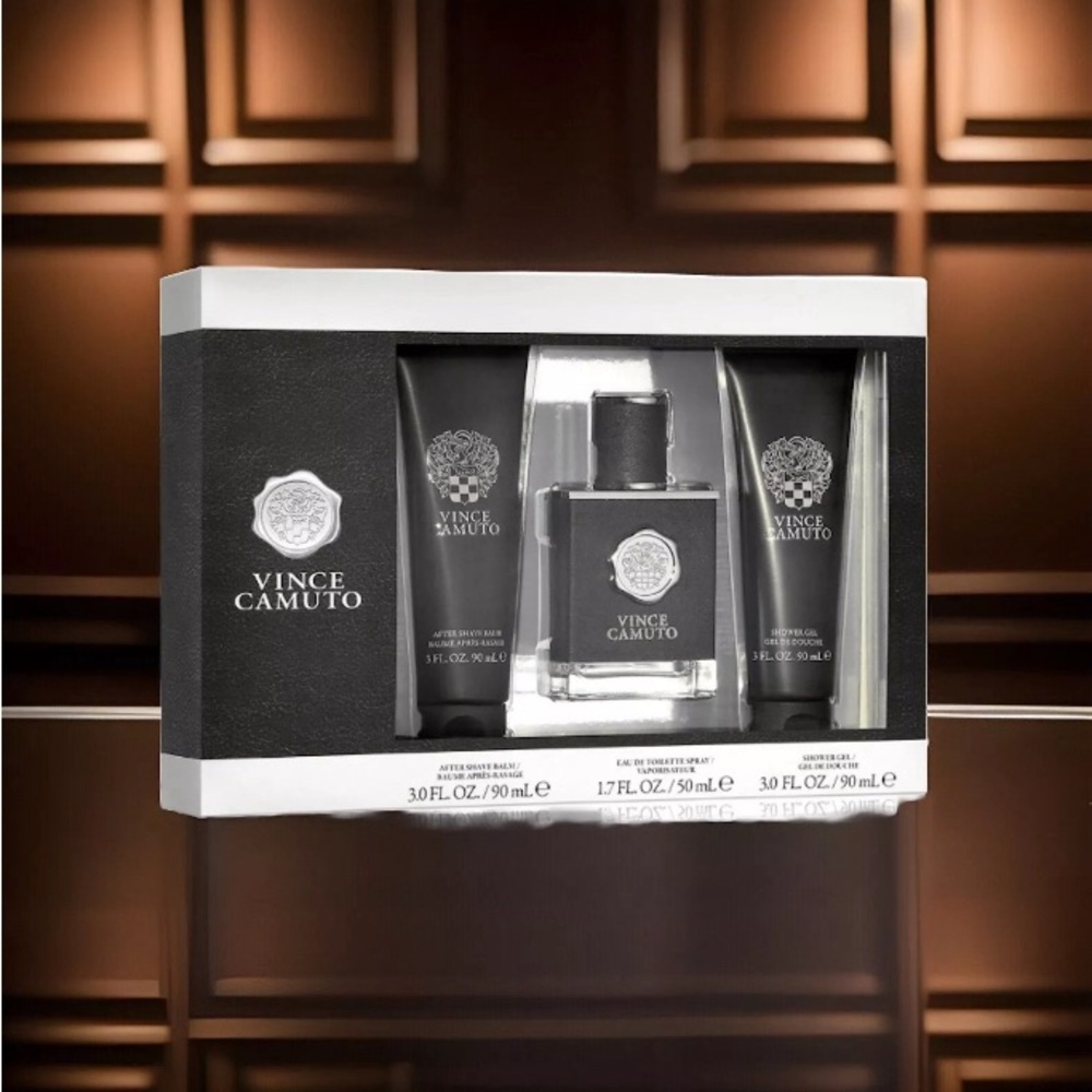 💴Sold💴 
Vince Camuto After Shave Balm, EauDe Toilette Spray & ShowerGel Gift Set